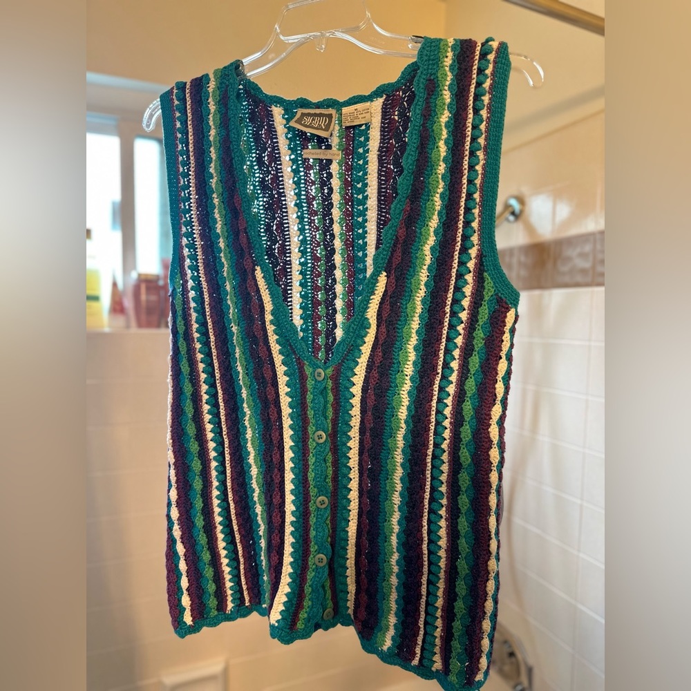 Sigrid Olsen Vintage Crochet Vest